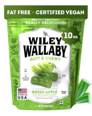 Wiley Wallaby Australian Soft Chewy Green Apple Licorice 10oz 6ct